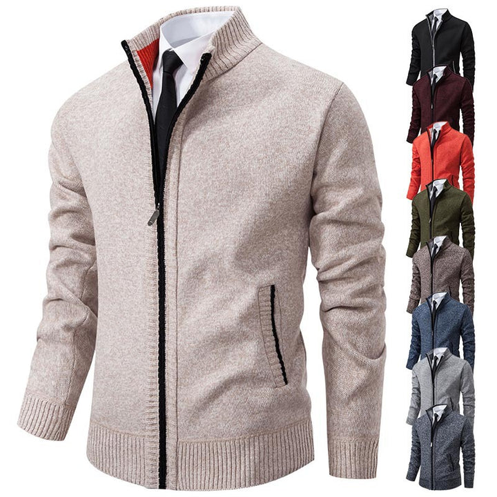 Men's sports cardigan with stand-up collar and zipper Lisslune