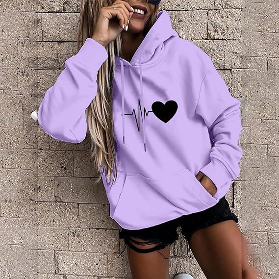 Women's hoodie with heartbeat motif Lisslune