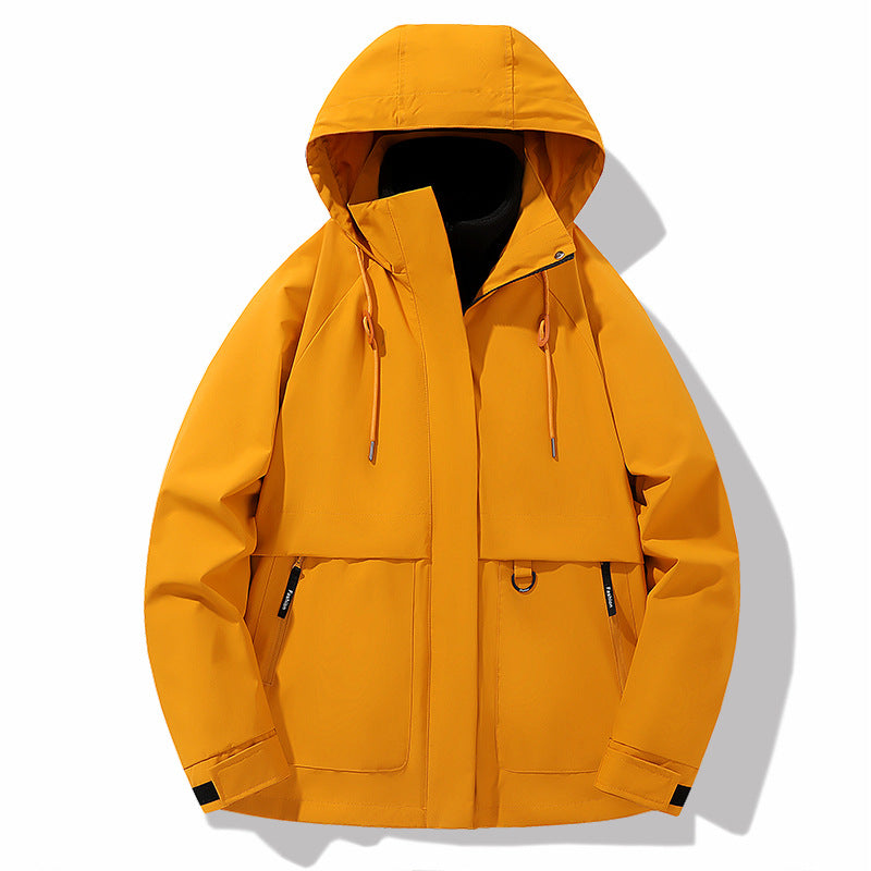 Men's weatherproof outdoor jacket with adjustable hood and practical pockets Lisslune