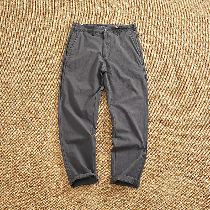 Men's Chino Pants with Elastic Waistband and Practical Side Pockets Lisslune