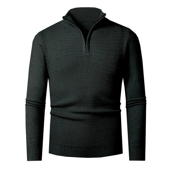 Men's knit sweater with high collar and textured design Lisslune