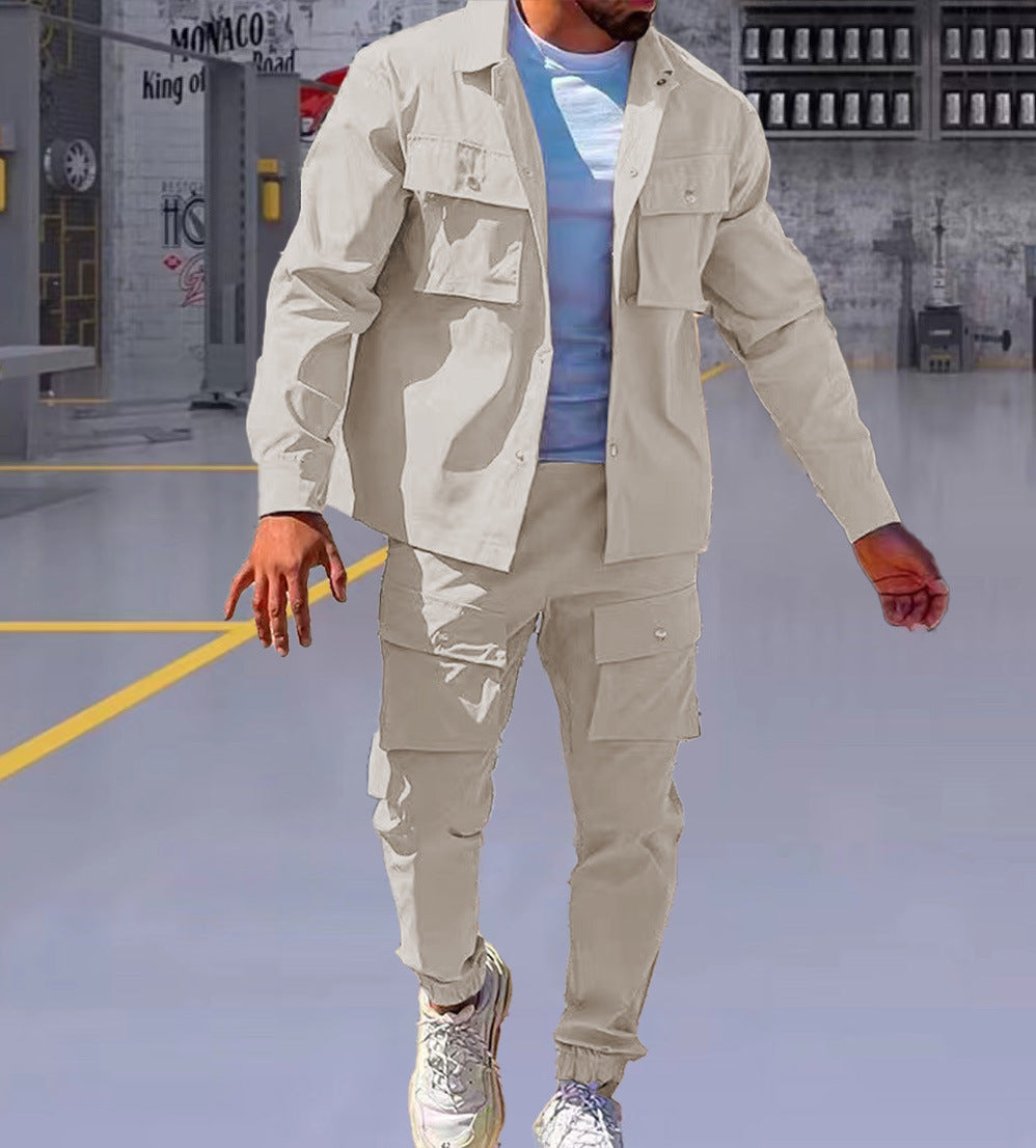 Men's Versatile Cargo Jacket and Pants Lisslune