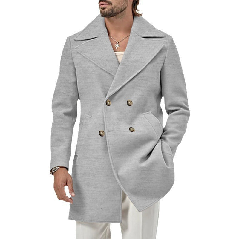 Men's elegant double coat with deep collar Lisslune