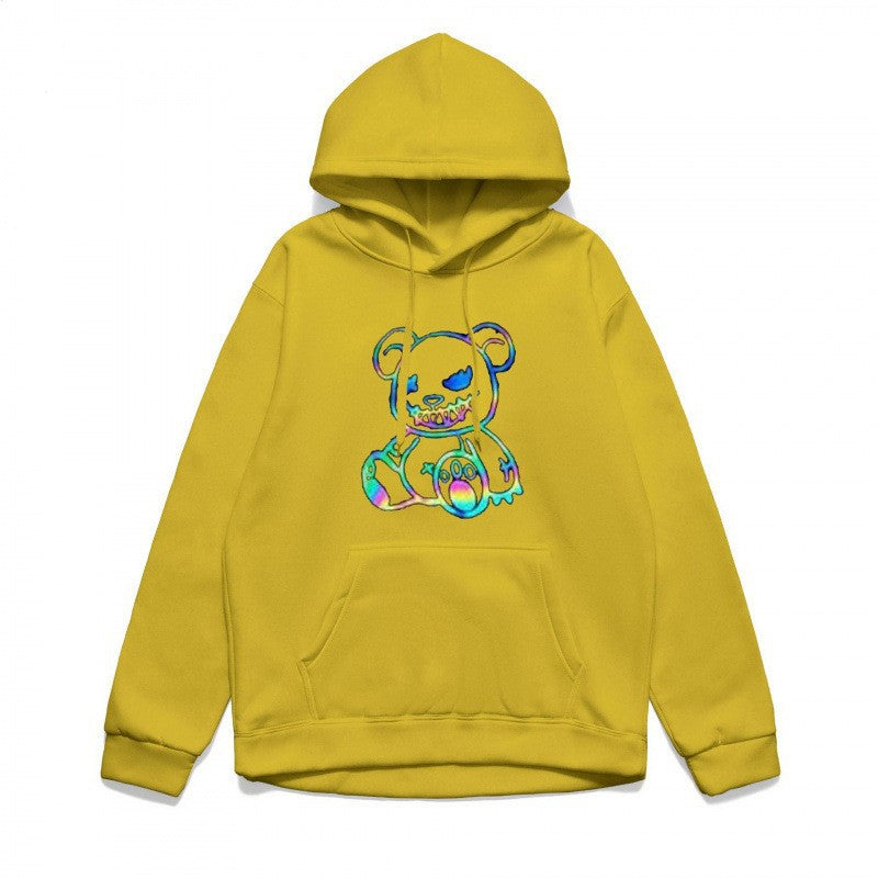Ladies hoodie sweatshirt with cool bear motif and comfortable fit Lisslune