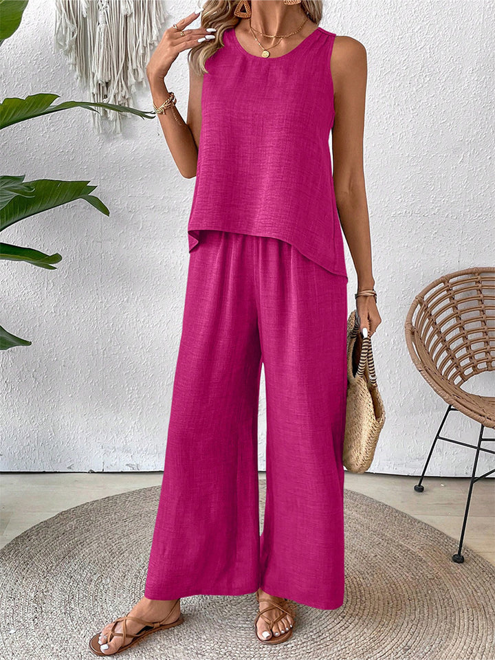 Women's airy summer set with crocheted back and loose fit Lisslune