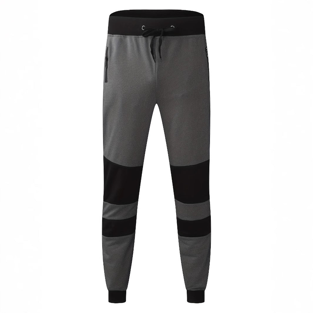 Men's sporty jogging pants with zipper and stylish contrast panels Lisslune