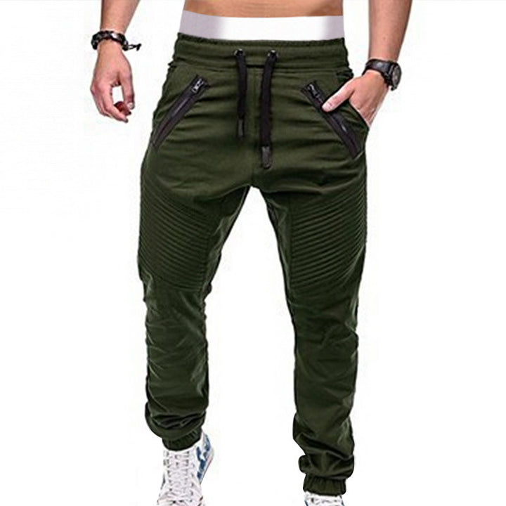 Men's stylish joggers with zippered pockets and elastic waistband Lisslune