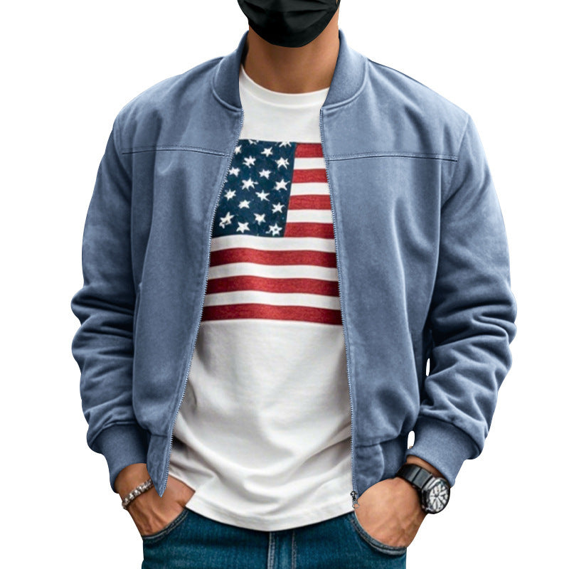 Men's casual bomber jacket with breathable lining and side zip pockets Lisslune