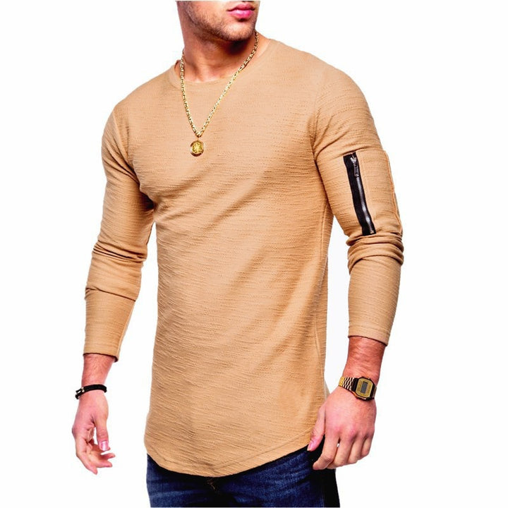 Men's long-sleeve shirt with modern texture pattern and practical arm pocket Lisslune