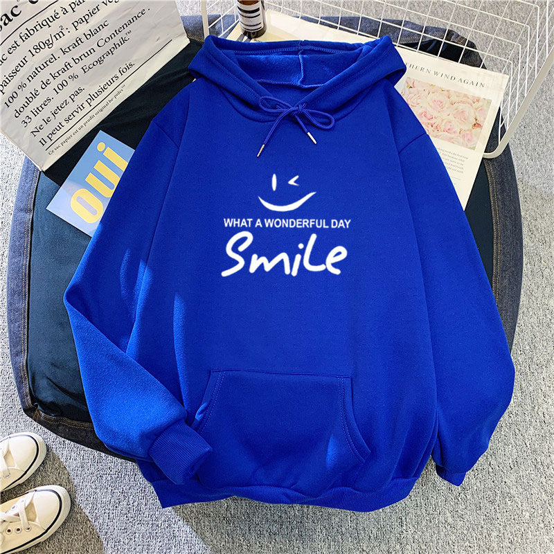 Women's hoodie with cheerful smile print Lisslune
