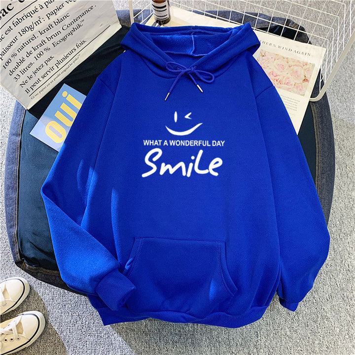 Women's hoodie with cheerful smile print Lisslune