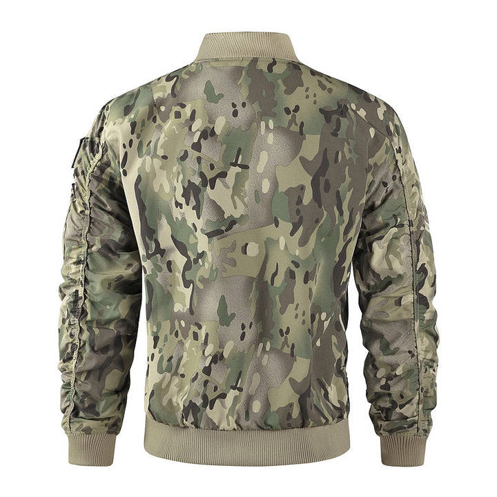 Men's Military-Inspired Bomber Jacket with Practical Zip Pockets Lisslune