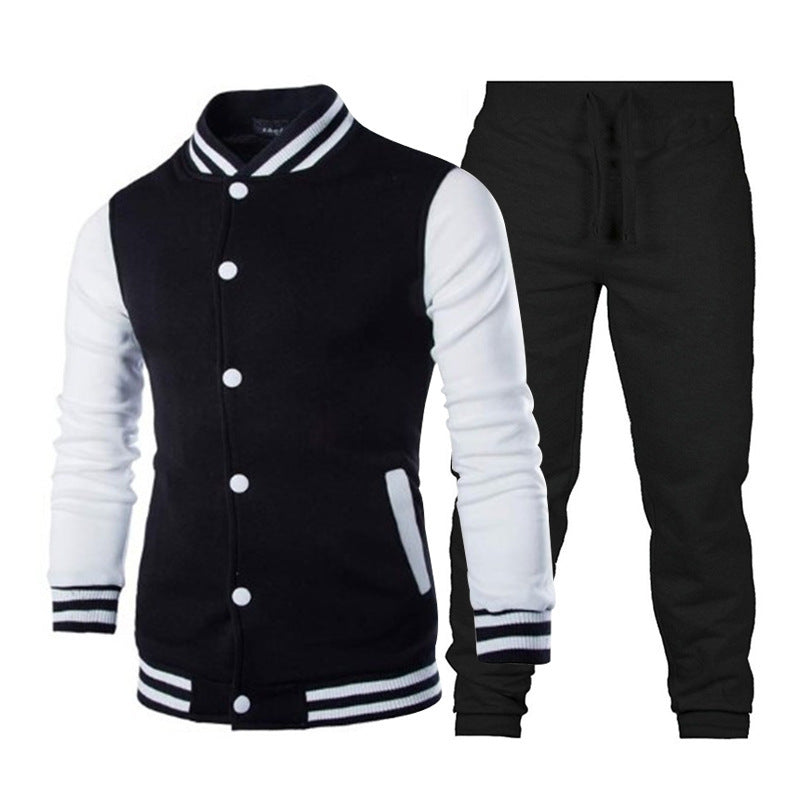 Men's sporty leisure set with stylish baseball jacket and comfortable jogging pants Lisslune