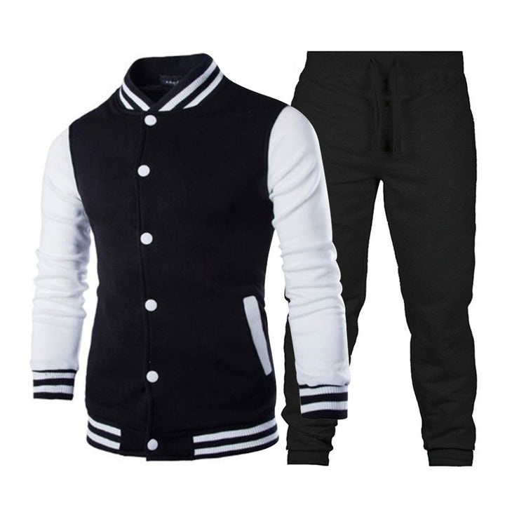 Men's sporty leisure set with stylish baseball jacket and comfortable jogging pants Lisslune