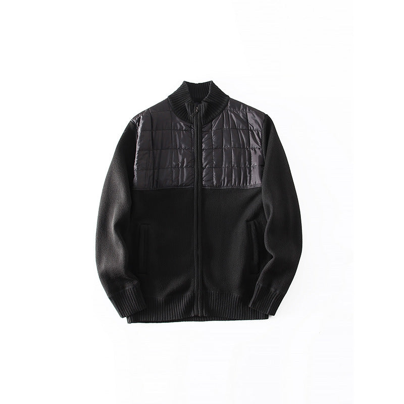 Men's Cardigan with Innovative Quilted Detail and Practical Pockets Lisslune