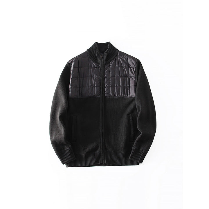 Men's Cardigan with Innovative Quilted Detail and Practical Pockets Lisslune