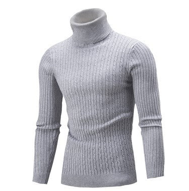 Men's stylish turtleneck sweater with cable knit pattern Lisslune