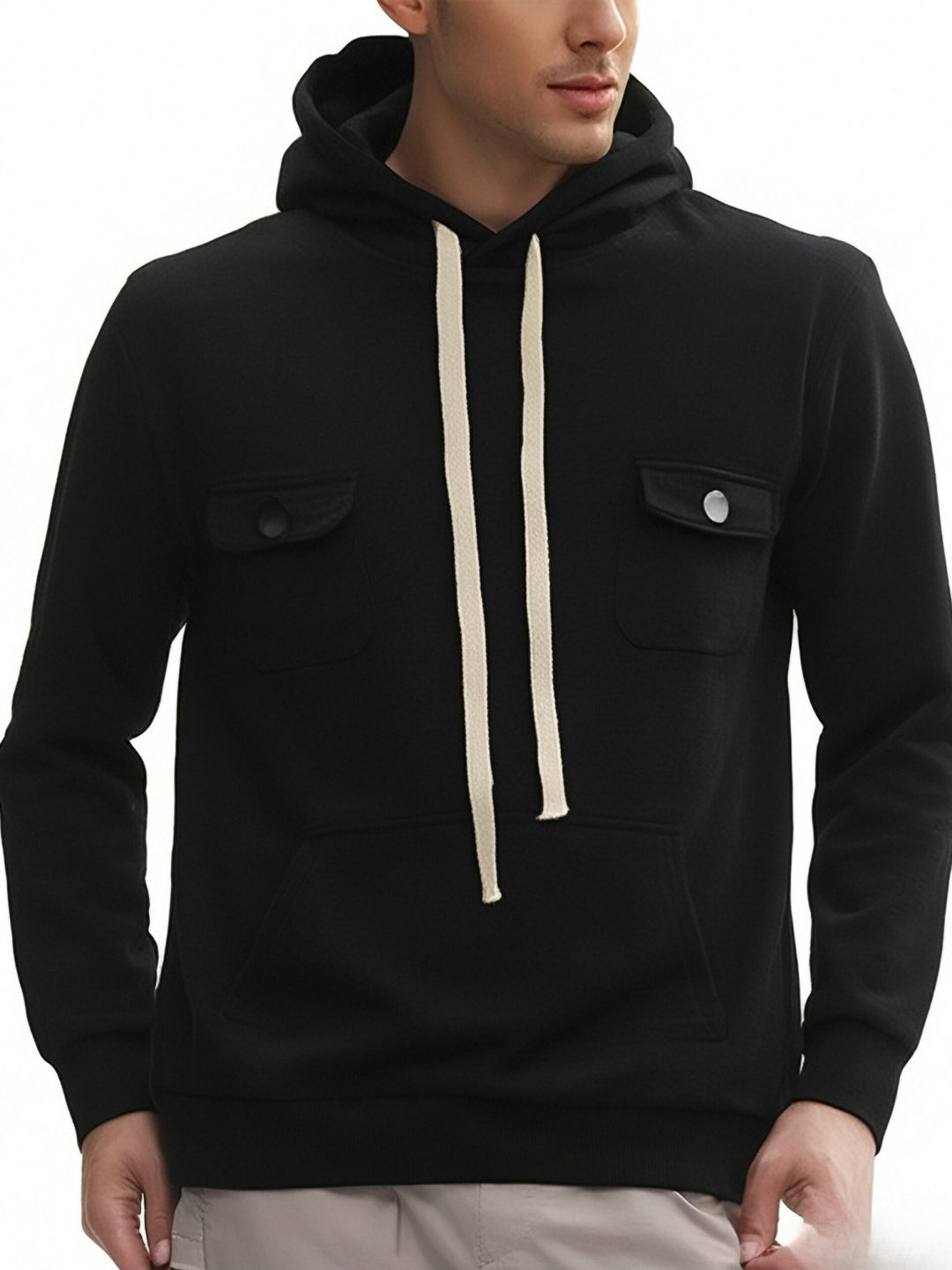 Men's hoodie with practical pockets and textured design Lisslune