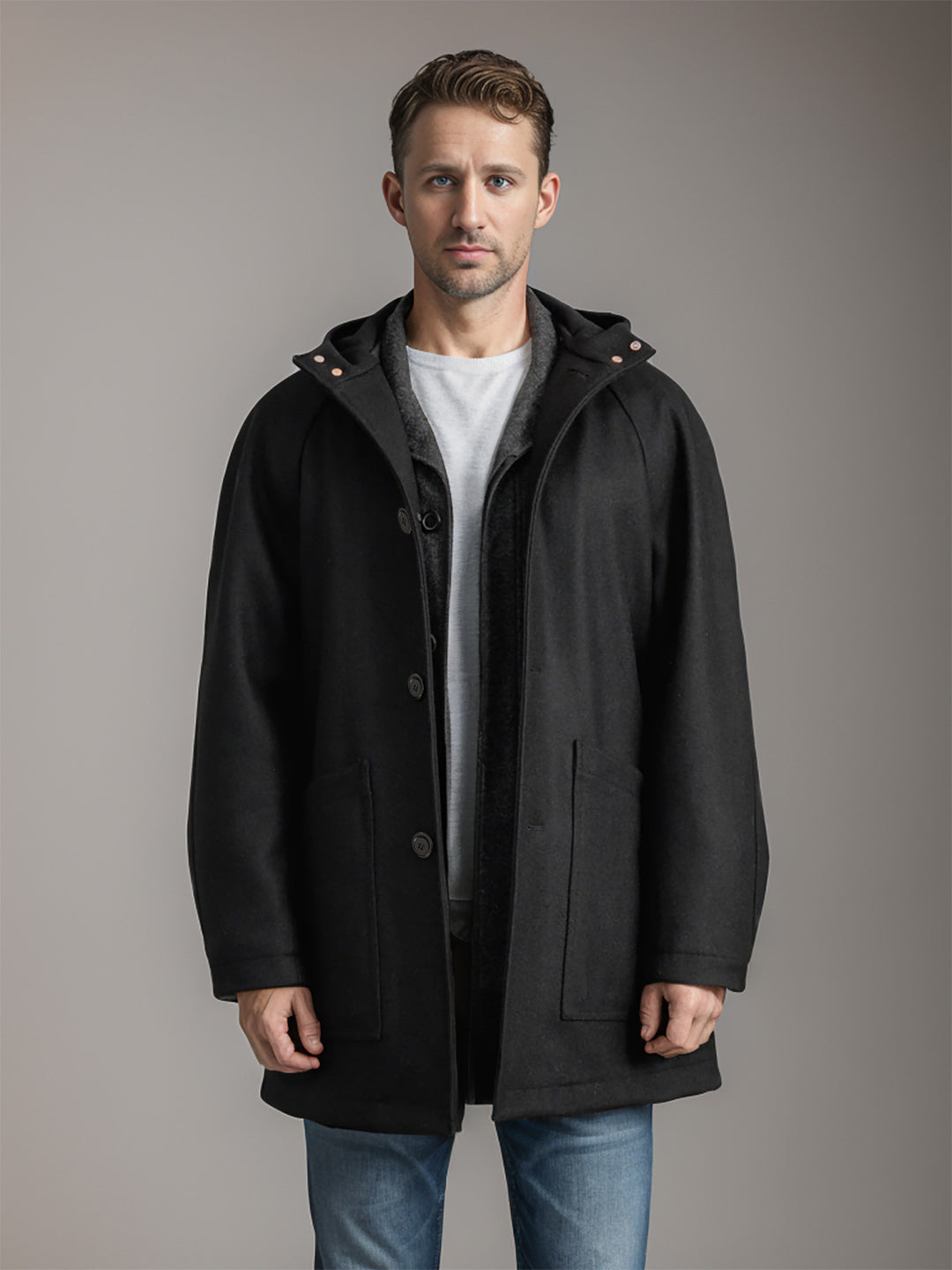Men's hooded coat made of soft material Lisslune