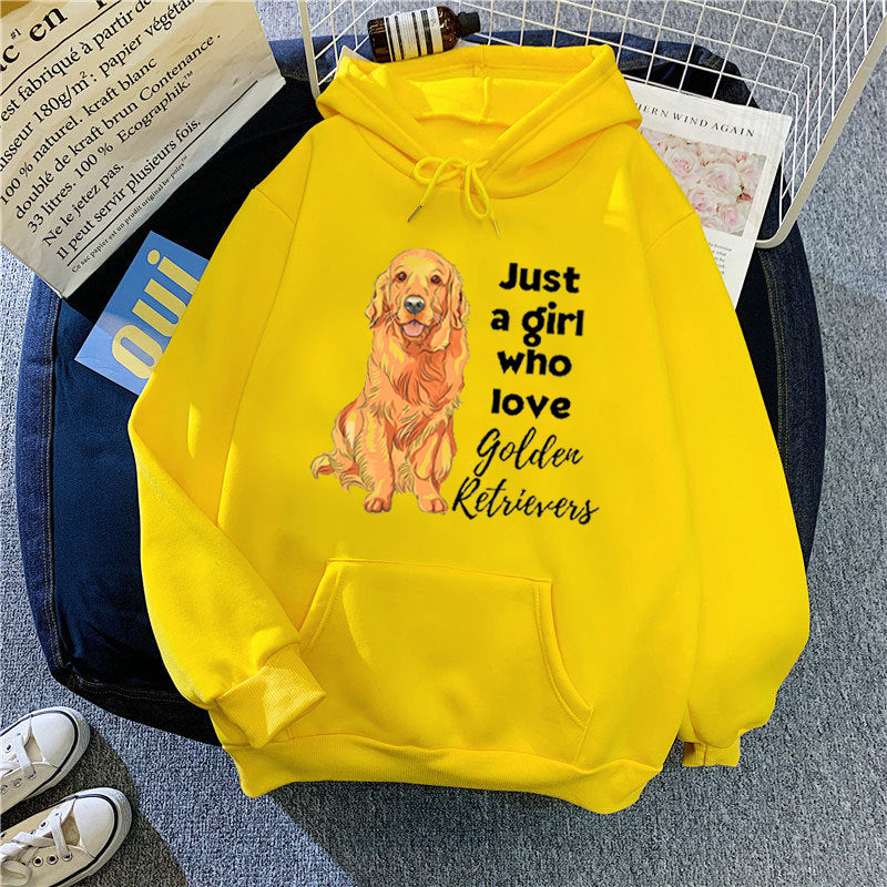Women's Hoodie with Loving Golden Retriever Motif Lisslune