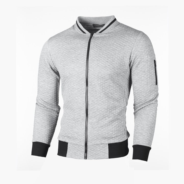 Men's sporty quilted jacket with zipper and contrast details Lisslune