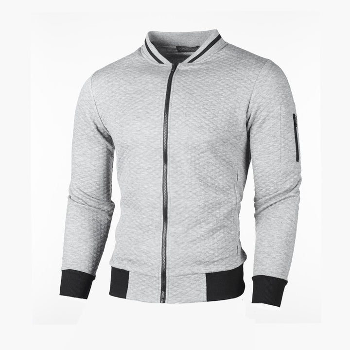 Men's sporty quilted jacket with zipper and contrast details Lisslune