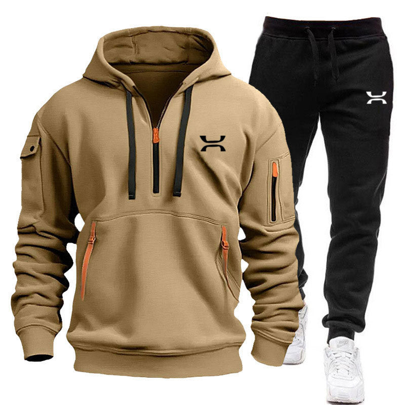 Men's sporty hoodie and tracksuit set with functional pockets and sporty cut Lisslune
