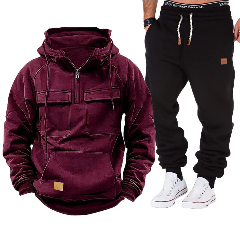 Men's functional hoodie with full-length zipper and practical pockets Lisslune