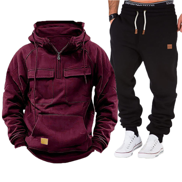 Men's functional hoodie with full-length zipper and practical pockets Lisslune