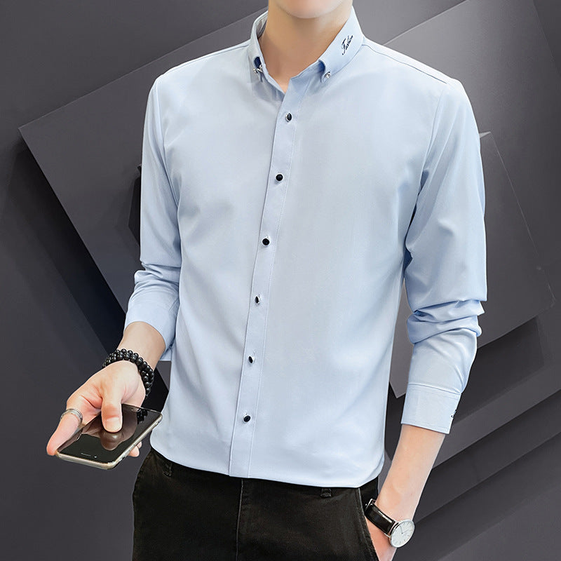 Men's elegant long-sleeved slim-fit shirt Lisslune