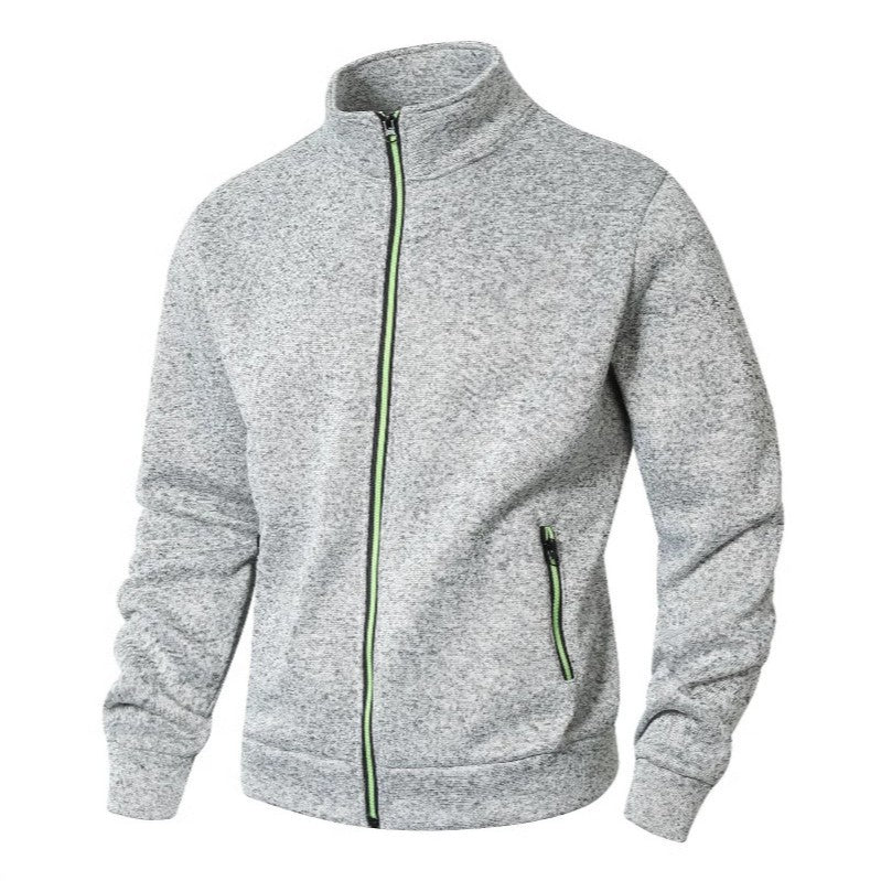 Men's fleece jacket with high collar and zipper Lisslune