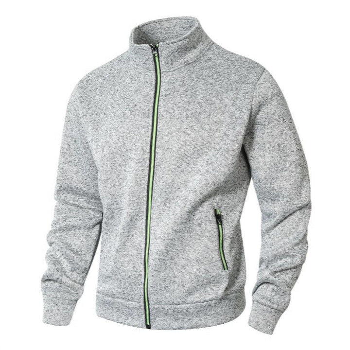Men's fleece jacket with high collar and zipper Lisslune