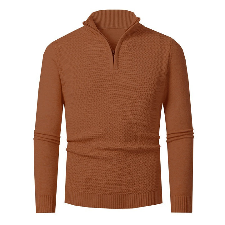 Men's knit sweater with high collar and textured design Lisslune