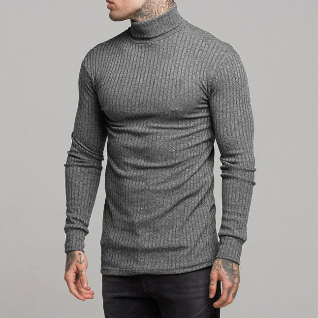 Men's fashionable long sleeve shirt with roll neck Skorter