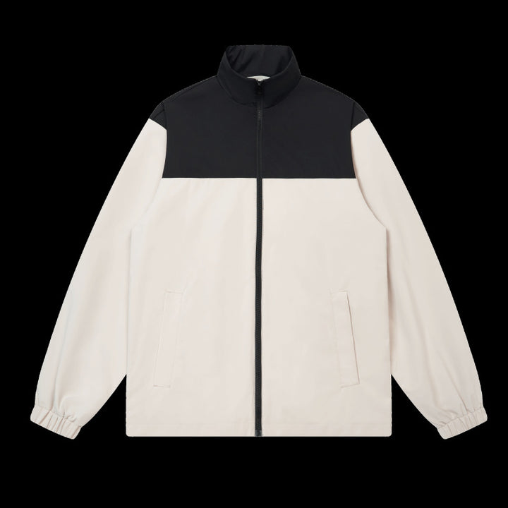 Men's Sporty Transition Jacket with Elastic Hem and High Collar Lisslune