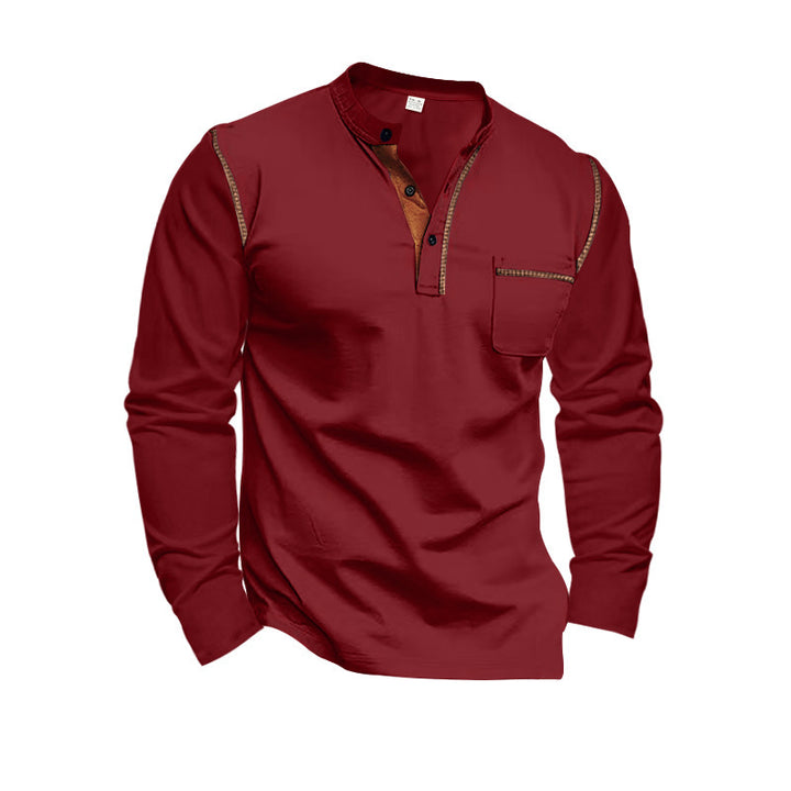 Men's long sleeve shirt with elegant contrast details Lisslune