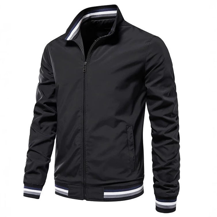 Men's fashion bomber jacket with elastic cuffs Lisslune