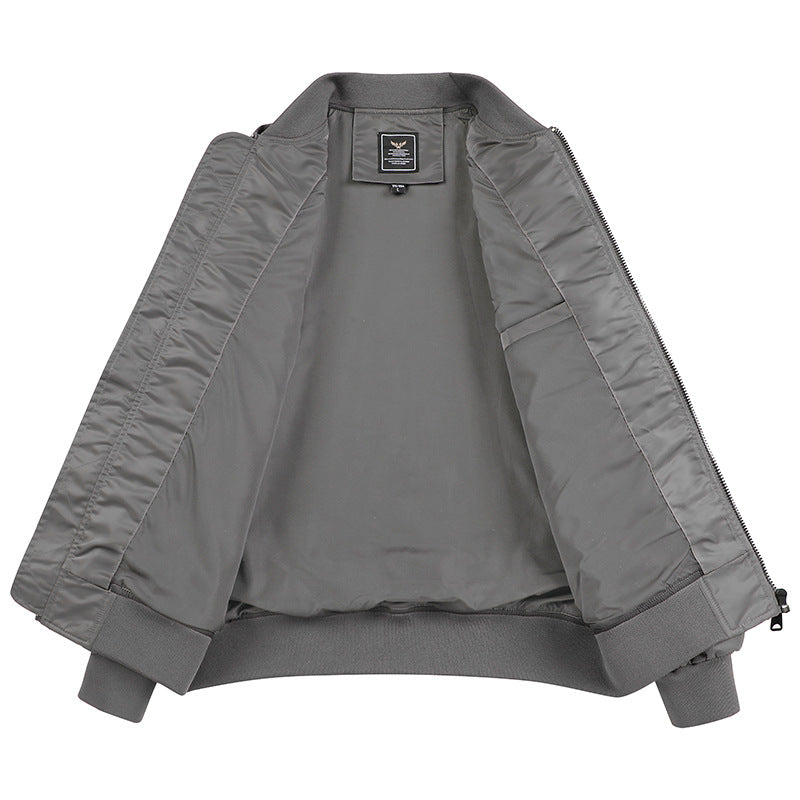 Men's fashionable bomber jacket with area installation and practical pockets Lisslune