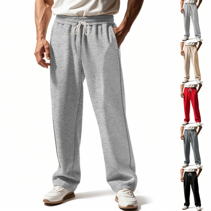Men's sporty leisure pants with side contrast seams and drawstring Lisslune