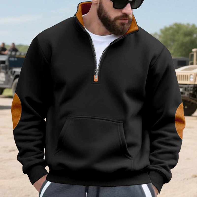 Men's sweater with high collar and trendy zipper Lisslune
