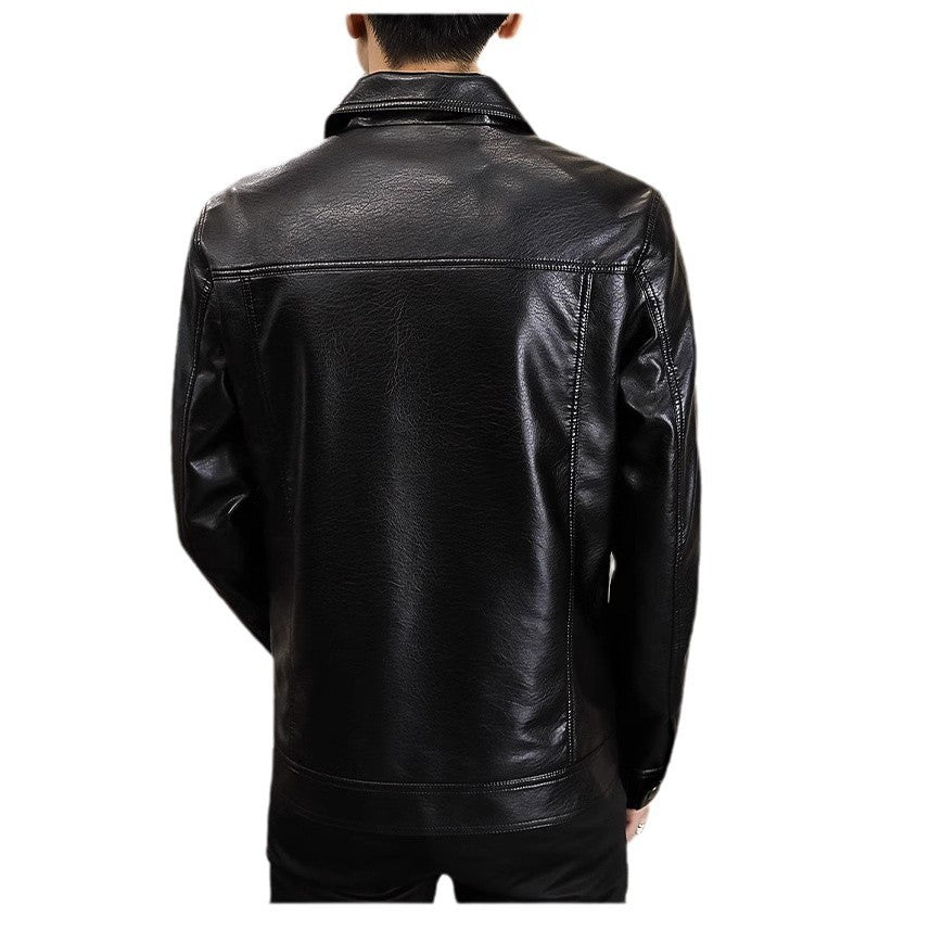 Men's high-quality synthetic leather jacket with timeless design Lisslune