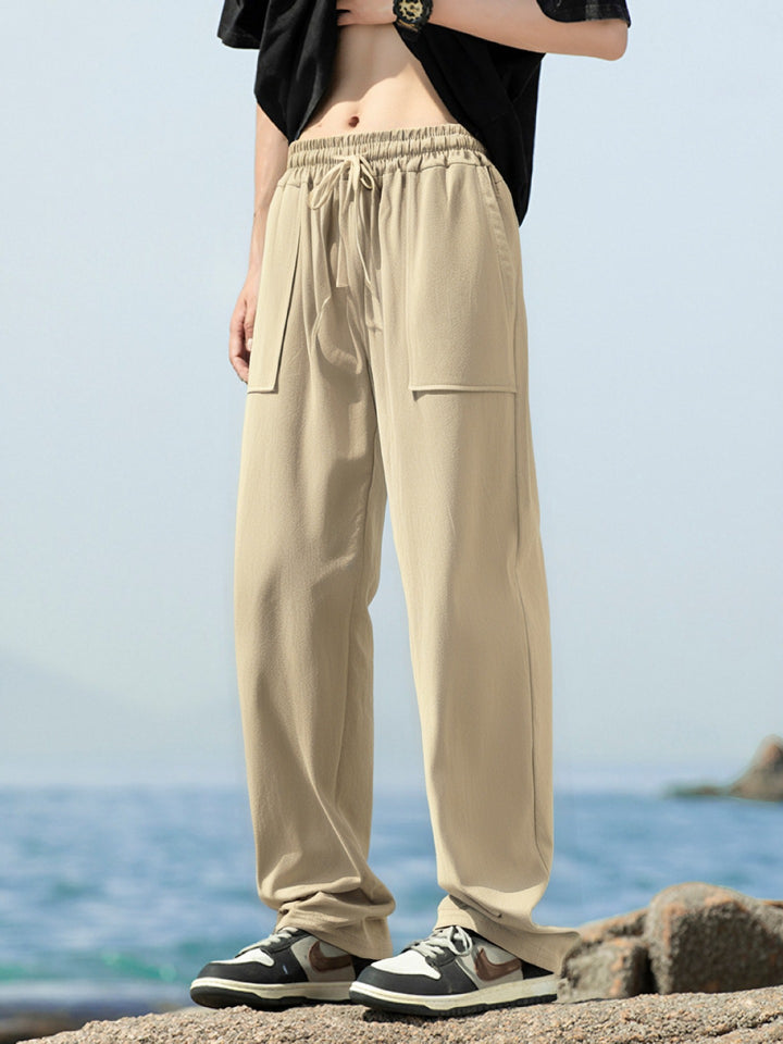 Men's sporty leisure pants with side pockets and elastic waistband Lisslune