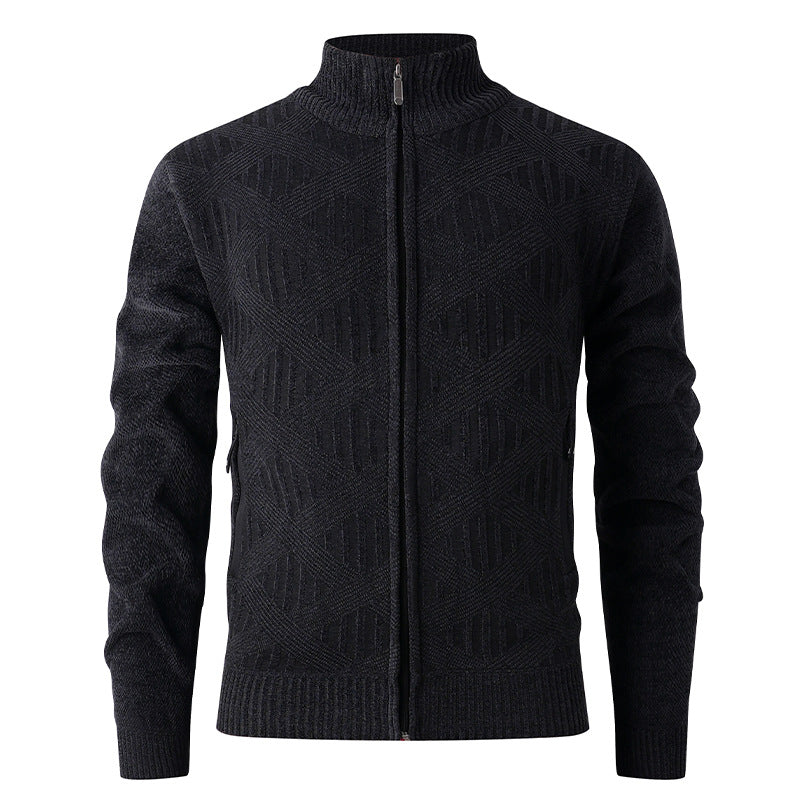 Men's cardigan with textured pattern and high collar Lisslune