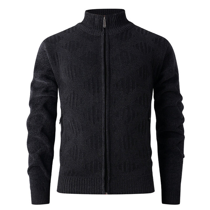 Men's cardigan with textured pattern and high collar Lisslune