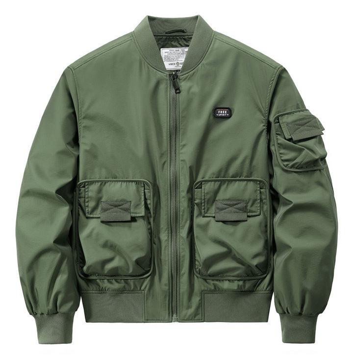 Men's Bomber Jacket with Multifunctional Pockets Lisslune