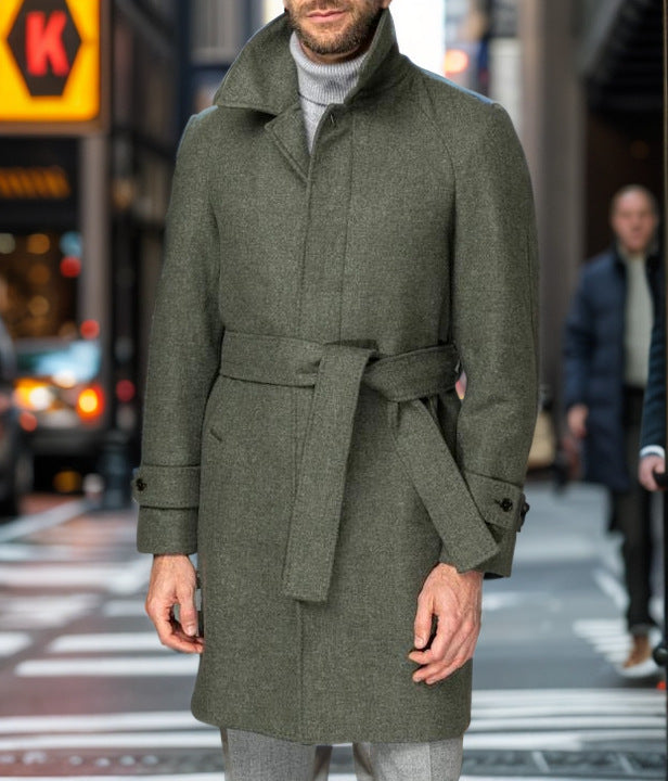 Men's Elegant Wool Trench Coat Lisslune
