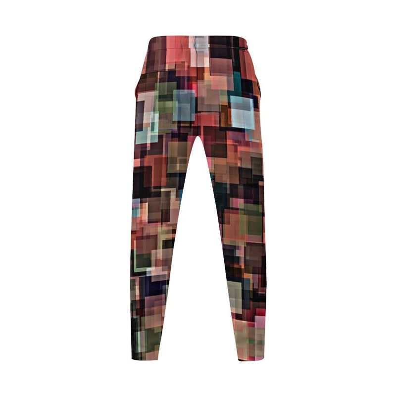 Men's leisure pants with geometric design and elastic waistband Lisslune