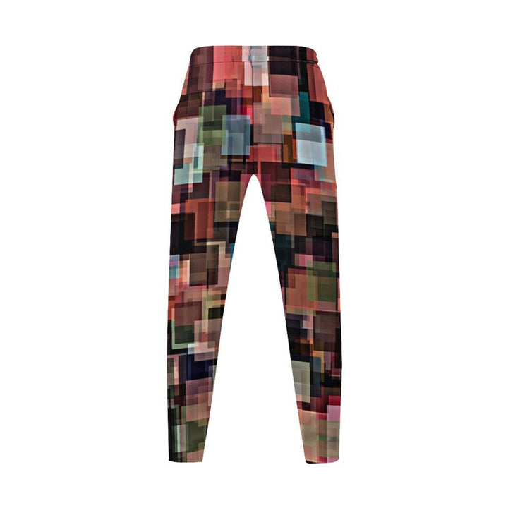 Men's leisure pants with geometric design and elastic waistband Lisslune