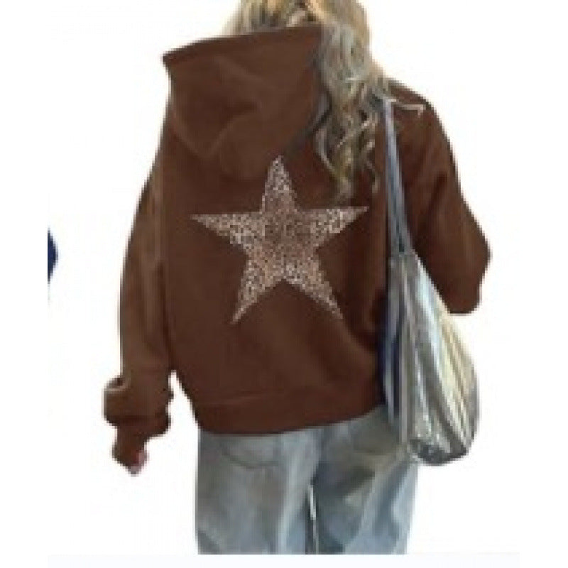 Women’s Hoodie with Glittering Star Motif Lisslune