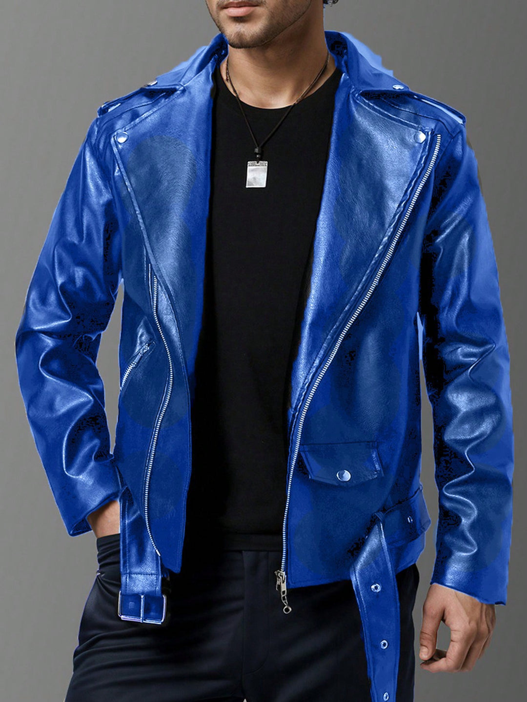 Men's stylish biker jacket made of high-quality real leather Lisslune